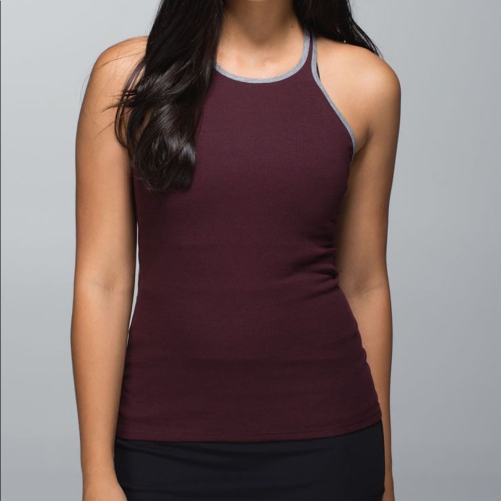 LULULEMON Front & Centre Tank Top, Size 8, Burgundy, Sexy, NWT